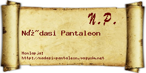 Nádasi Pantaleon névjegykártya